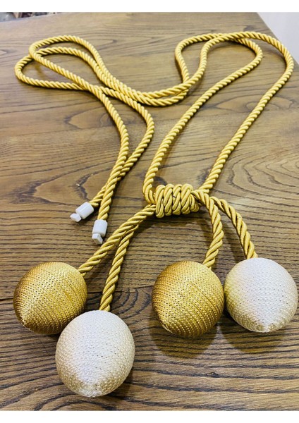 Modern Sarım 4 Toplu Braçol Kornişe Takmatik Ipli Tavan Perde Aksesuarı Gold Krem fiyatları