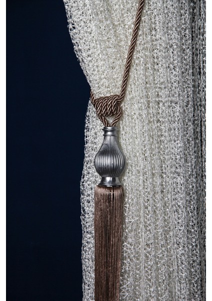 Yeni Moda Perde Aksesuarı Püskül Model Braçol Perde Toplayıcı Vizon