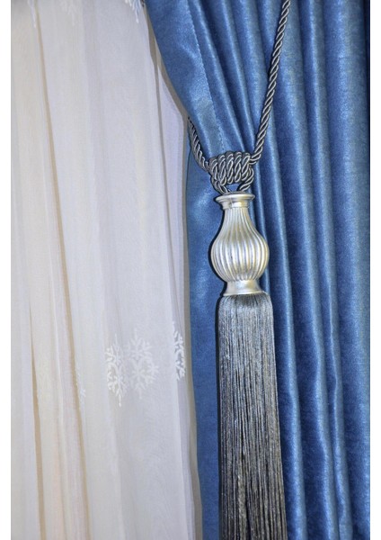 Fon Perde Tavan Bağlama Püsküllü Braçol Kornişe Takmatik Ipli Tavan Perde Aksesuar Füme fiyatları