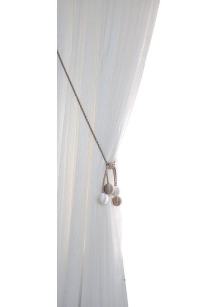 Modern Sarım 4 Toplu Braçol Kornişe Takmatik Ipli Tavan Perde Aksesuar Bej-Beyaz fiyatları