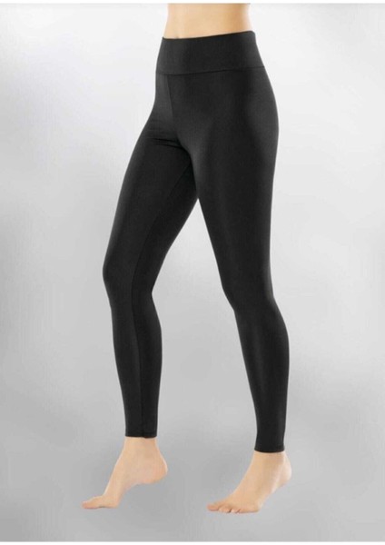 Victroy Kadın Siyah Sporcu Dalgıç Yüksek Bel Korse Tayt 4086