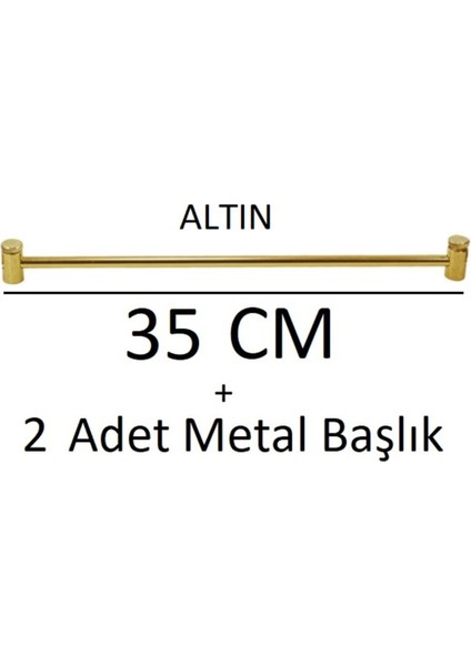 Altın Sarısı Metal Briz Çubuğu 1 Adet + Başlıkları