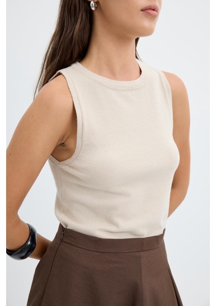 Yüksek Bel Pile Detaylı Balon Etek Kahve fırsatları