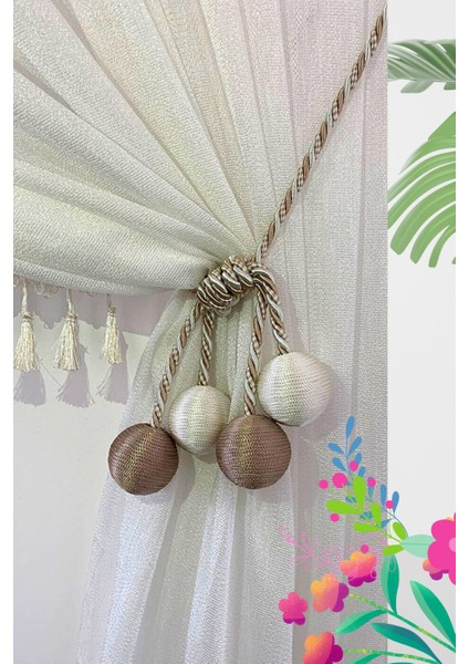 4 Toplu Braçol Kornişe Takmatik Ipli Tavan Perde Aksesuarı Perde Halatı Perde Tutucu Perde Bağı