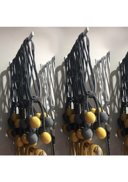 4 Top Tavan Braçol Perde Bağı Perde Aksesuarı Antrasit Gri Hardal Sarı AK06 fiyatları