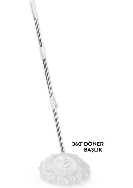 F139 Balerina Otomatik Sıkma Temizlik Seti, Döner Başlıklı Mikrofiber Temizlik Mop Seti Mavi modelleri