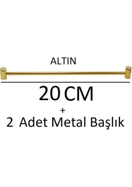 Altın Sarısı Metal Briz Çubuğu 1 Adet + Başlıkları
