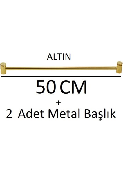 Altın Sarısı Metal Briz Çubuğu 1 Adet + Başlıkları