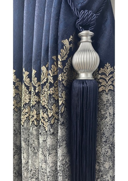 Lacivert Braçol Kornişe Takma Tavan Yan Bağlama Perde Toplama Aksesuarı Tieback modelleri