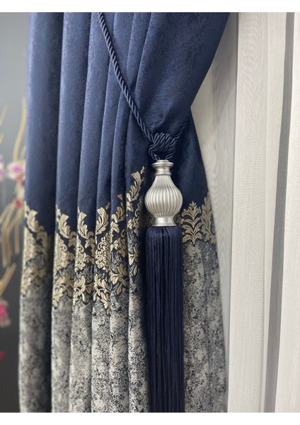 Lacivert Braçol Kornişe Takma Tavan Yan Bağlama Perde Toplama Aksesuarı Tieback fırsatları
