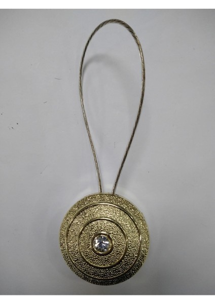 Rüyaper Mıknatıslı Perde Tokası Tek Taşlı Perde Mandalı Gold (5 Adet)