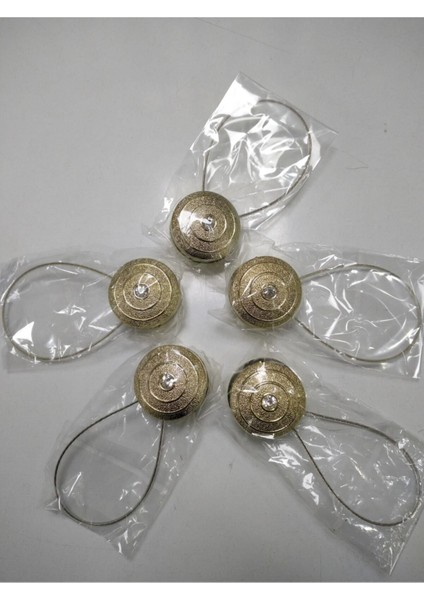 Rüyaper Mıknatıslı Perde Tokası Tek Taşlı Perde Mandalı Gold (5 Adet) fırsatları