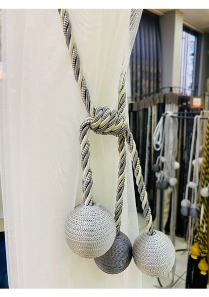 Modern Sarım 4 Toplu Braçol Kornişe Takmatik Ipli Tavan Perde Aksesuarı Gold Krem fiyatları