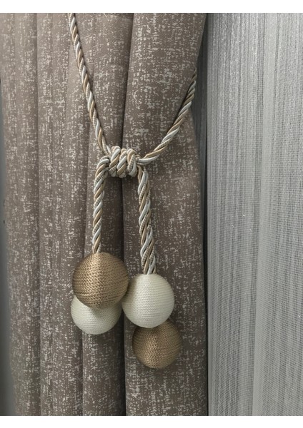 Modern Sarım 4 Toplu Braçol Kornişe Takmatik Ipli Tavan Perde Aksesuarı 1 Adet