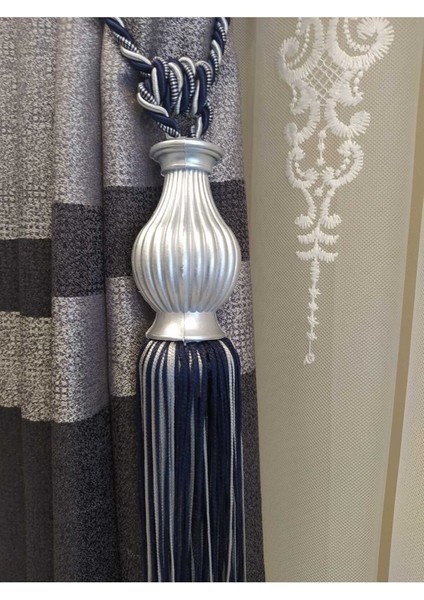 Fon Perde Toplama Aparatı Kornişe Takmatik Lacivert Tavan Braçolu Perde Aksesuarı Perde Süsü fiyatları