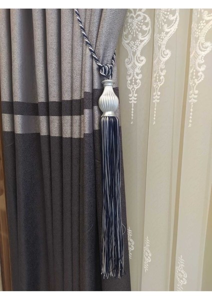 Fon Perde Toplama Aparatı Kornişe Takmatik Lacivert Tavan Braçolu Perde Aksesuarı Perde Süsü fırsatları