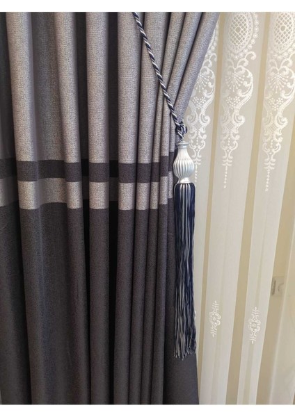 Fon Perde Toplama Aparatı Kornişe Takmatik Lacivert Tavan Braçolu Perde Aksesuarı Perde Süsü indirimleri