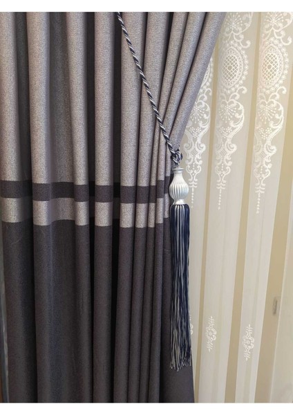 Fon Perde Toplama Aparatı Kornişe Takmatik Lacivert Tavan Braçolu Perde Aksesuarı Perde Süsü