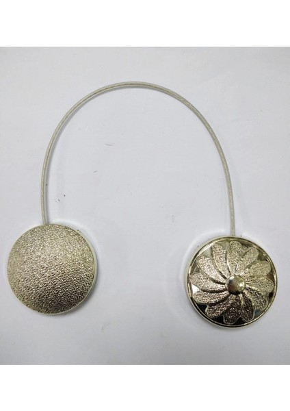 Mıknatıslı Perde Tokası Çiçek Perde Mandalı Gold (5 Adet)