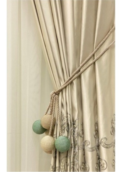 4 Top Tavan Braçol Perde Bağı Perde Aksesuarı Antrasit Gri Gümüş Rengi AK05 modelleri