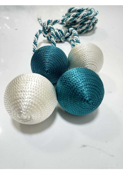 4 Toplu El Sarım Petrol-Krem (237) Tül Perde Fon Kruvaze Tavan Bağlama