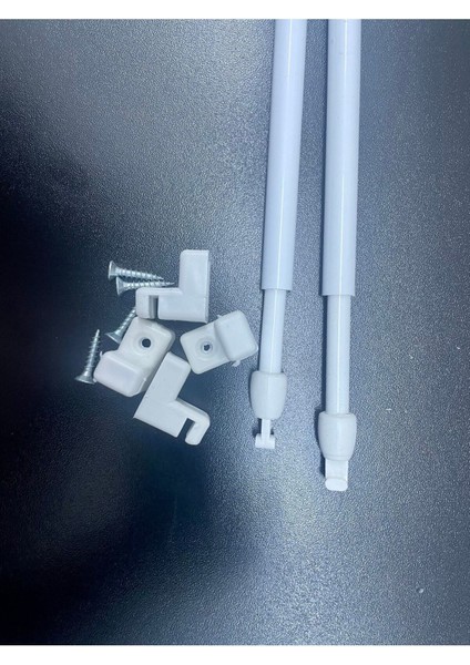 Beyaz Briz Perde Çubuğu (Kelebek Perde Çubuğu) 90-110CM