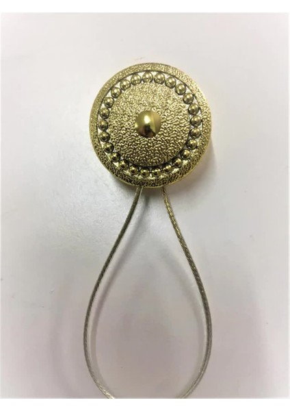 Mıknatıslı Perde Mandalı Yuvarlak Kendinden Şeritli Gold Renk ( 4 Adet )