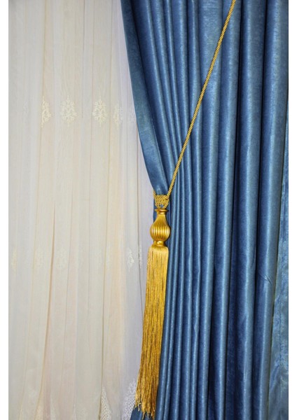 Fon Perde Tavan Bağlama Püsküllü Braçol Kornişe Takmatik Ipli Tavan Perde Aksesuar Altın modelleri