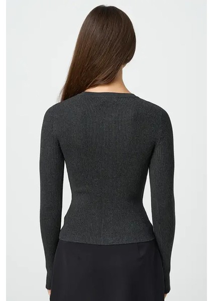 Antrasit Düğmeli Uzun Kollu Kaşkorse Hırka MG2177 fırsatları