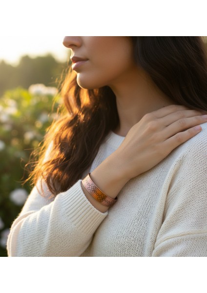 Motifli Bakır Bileklik