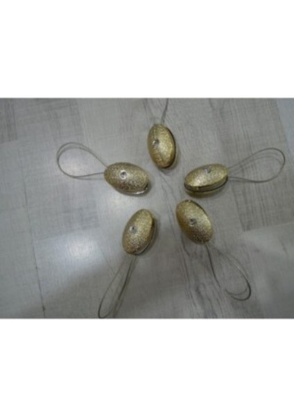 Mıknatıslı Perde Mandalı Taşlı 5 Adet Gold-9