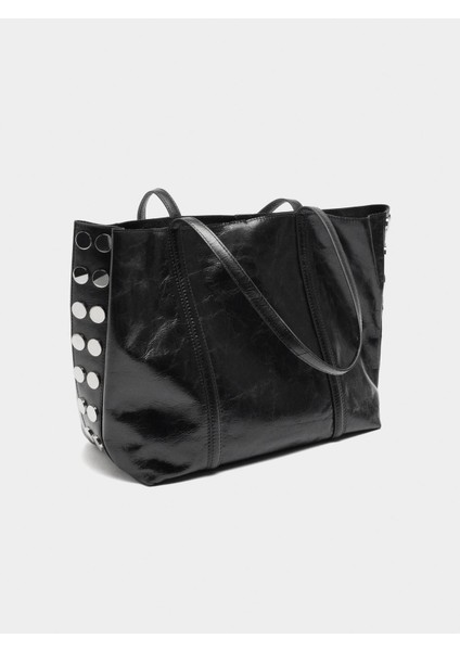 Zımba Detaylı Süet Deri Shopper Çanta modelleri