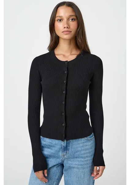 Siyah Düğmeli Uzun Kollu Kaşkorse Hırka MG2177 fiyatları