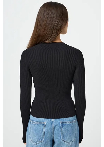 Siyah Düğmeli Uzun Kollu Kaşkorse Hırka MG2177 fırsatları