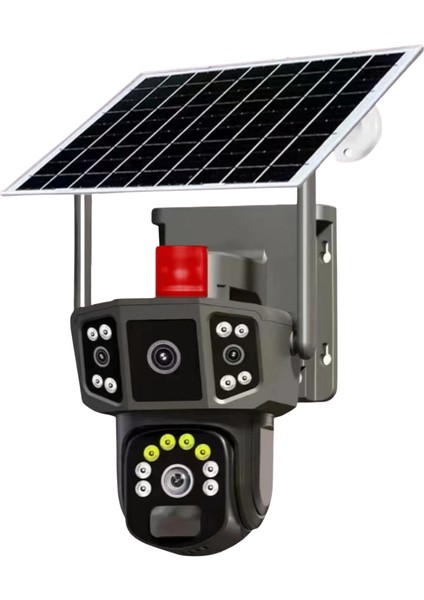 Q8 Solar 4g 3 Kameralı 2mp+2mp+2mp Ptz Sesli Sim Kartlı Kamera