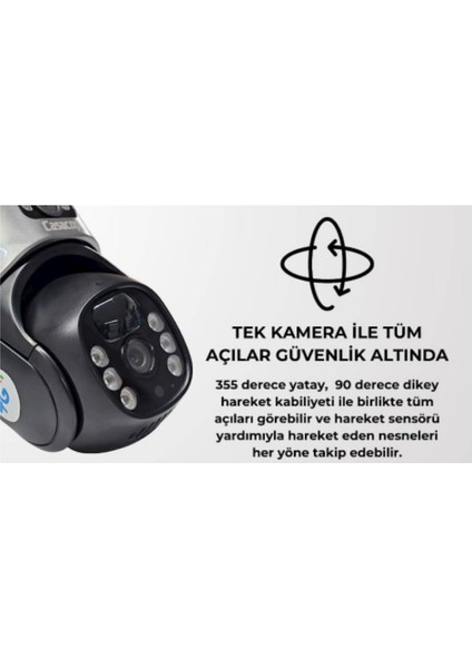 Q8 Solar 4g 3 Kameralı 2mp+2mp+2mp Ptz Sesli Sim Kartlı Kamera fiyatları