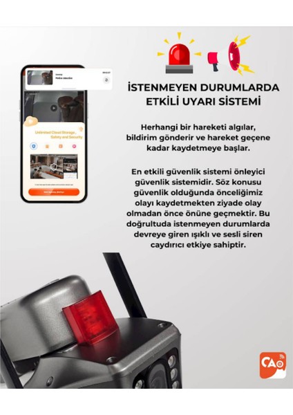 Q8 Solar 4g 3 Kameralı 2mp+2mp+2mp Ptz Sesli Sim Kartlı Kamera