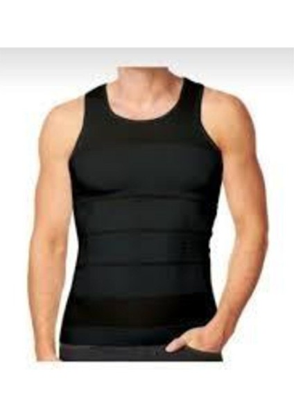 Erkek Siyah Slim Lift Korseli Atlet