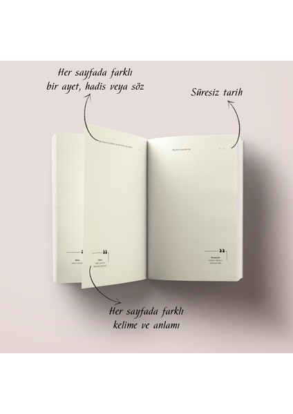 Kolaj Serisi 12 - Hayy'dan Hu'ya Islami Defter (Ayet-Hadisli) modelleri