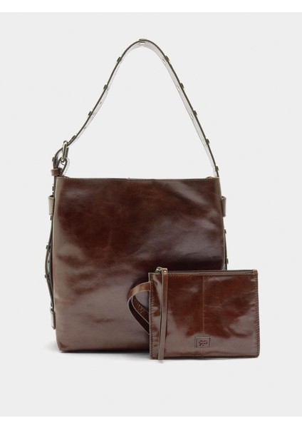 Zımba Detaylı Deri Omuz Çantası modelleri