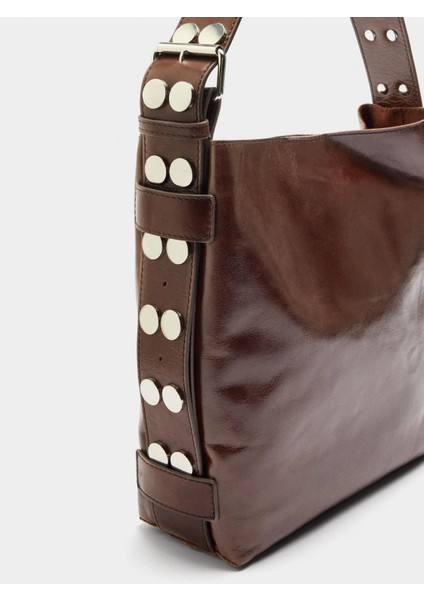 Zımba Detaylı Deri Omuz Çantası fırsatları