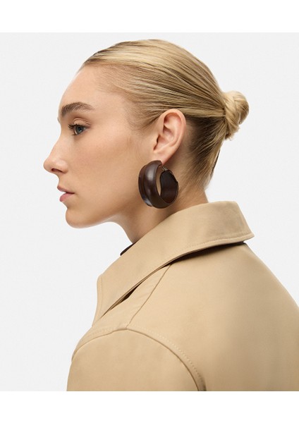 Deri Görünümlü Halka Küpe IW6250068008074 fiyatları