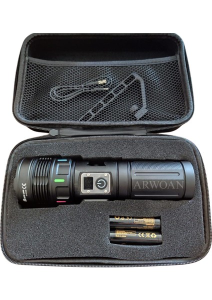 10000 Lümen LED Işık Zoom Özellikli Powerbank & USB Girişli Su Geçirmez Taktik Fener Kamp, Av, Acil Durum modelleri