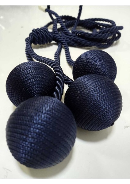 4 Toplu El Sarım Lacivert (111) Tül Perde Fon Kruvaze Tavan Bağlama