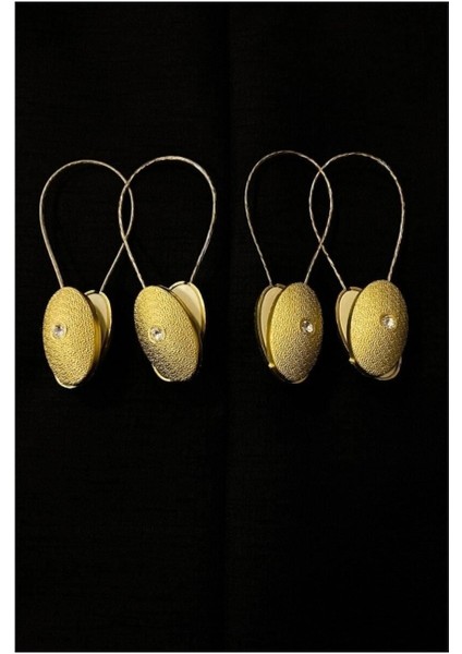 Perde Mandalı Gold Oval 4lü Paket Mıknatıslı Perde Toplayıcı Perde Aksesuar