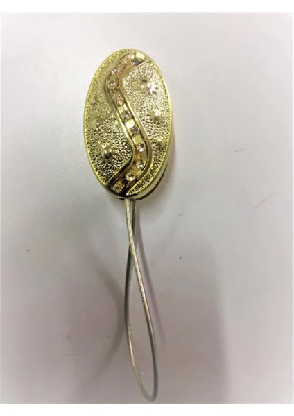 Mıknatıslı Perde Mandalı Oval S Zincir Gold Renk ( 4 Adet )