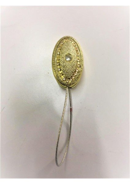 Mıknatıslı Perde Tutacağı - Oval Şeritli Gold 4 Adet