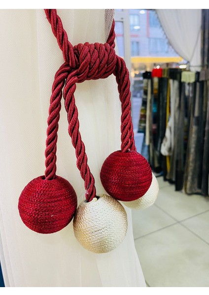 Modern Sarım 4 Toplu Braçol Kornişe Takmatik Ipli Tavan Perde Aksesuarı Gold Krem