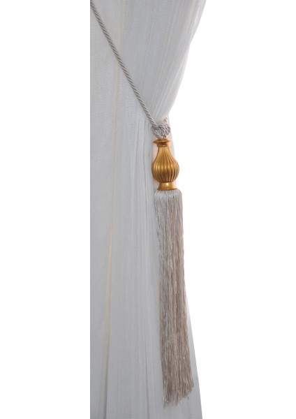 Fon Perde Tavan Bağlama Püsküllü Braçol Kornişe Takmatik Ipli Tavan Perde Aksesuar Kemik-Altın modelleri