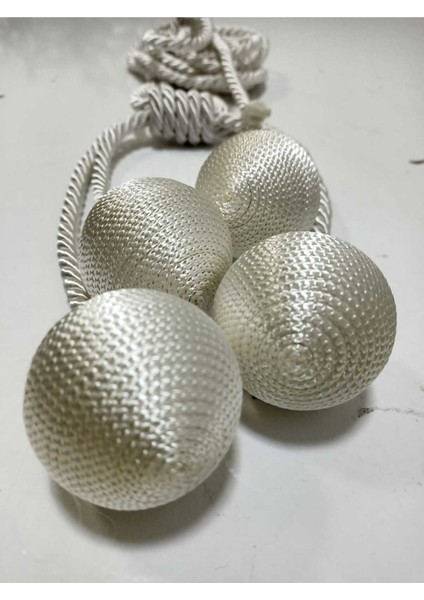 4 Toplu El Sarım Krem (101) Ekru Tül Perde Fon Kruvaze Tavan Bağlama